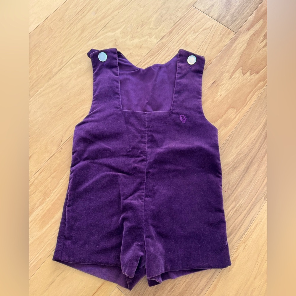 Vintage Dior baby overall purple velvet